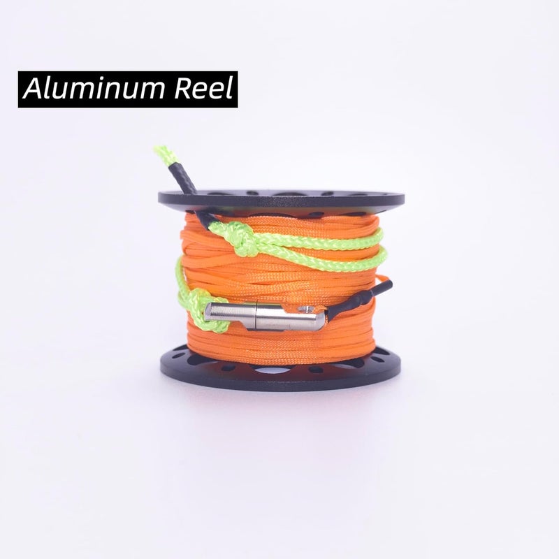 sipantee Scuba Diving Reel 100ft Scuba Finger Spool Aluminum Alloy with 316 Stainless Steel Double-Ended Bolt Snap Clip Anchor Rope Reel for Water Sports,Wreck Cave Diving,Snorkeling, Spearfishing - Image 5